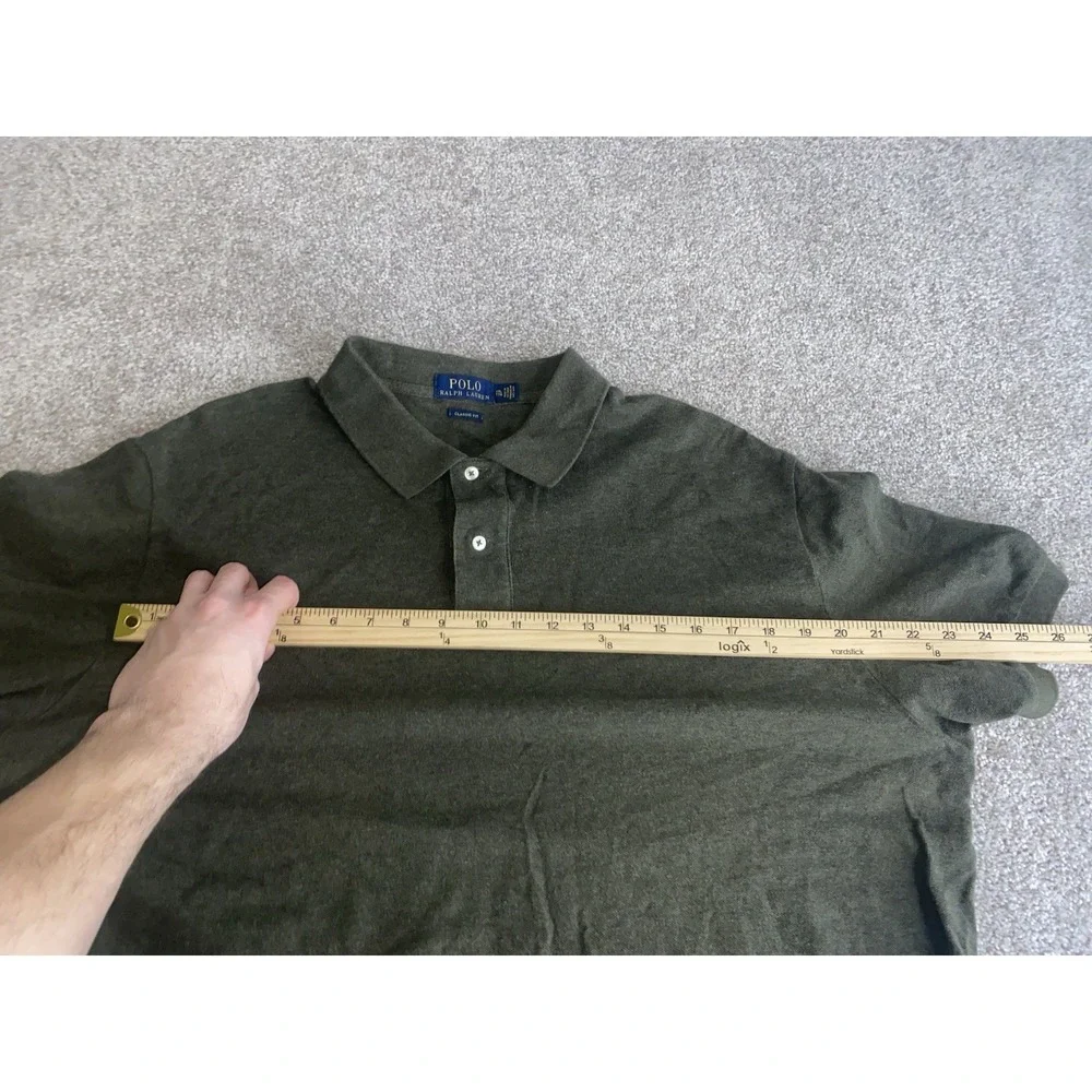 Polo Ralph Lauren Green Polo Shirt Purple‎ Pony Mens XXL Preppy Classic Fit Work